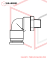 Tube Fitting-Elbow, φ10-1/4"