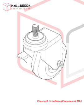 Screw stem universal castor