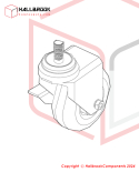 Screw stem universal castor