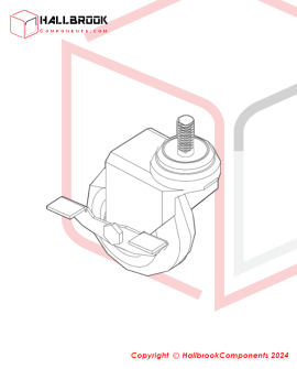 Screw stem universal castor with brake