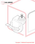 Screw stem universal castor with brake